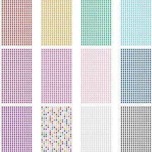 3mm Gem Stickers, 5400PCS Rhinestone Stickers for Crafts, 12 Embellishment Rhine